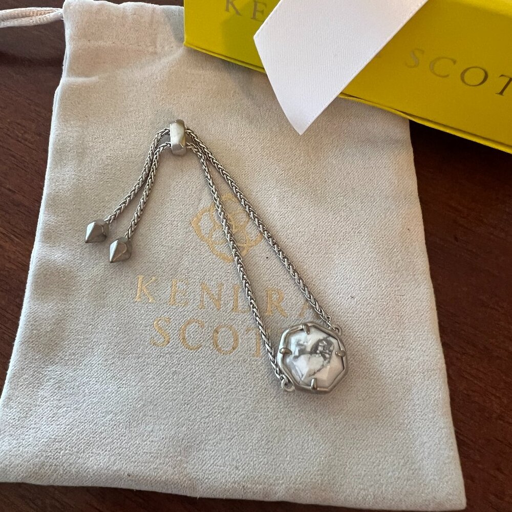 Kendra Scott Cynthia Bracelet in Silver and White Howlite